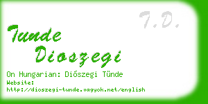 tunde dioszegi business card