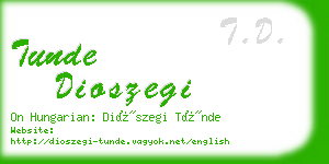 tunde dioszegi business card